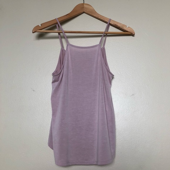 Pink/Nude Flowy High Neck Tank, Small II Express - Picture 1 of 3
